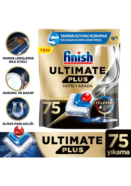 Ultimate Plus 75 Kapsül  Bulaşık Makinesi Deterjanı Tableti (1 x 75 Kapsül)