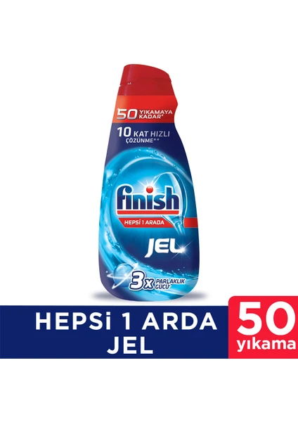 Bulaşık Makinesi Deterjanı Hepsi 1 Arada Jel Konsantre 1000 ml 50 Yıkama