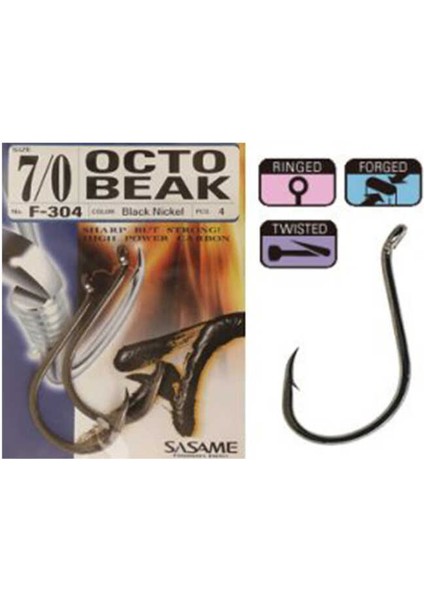 F-304 Octo Beak Serisi Olta Iğnesi Standart-5/0