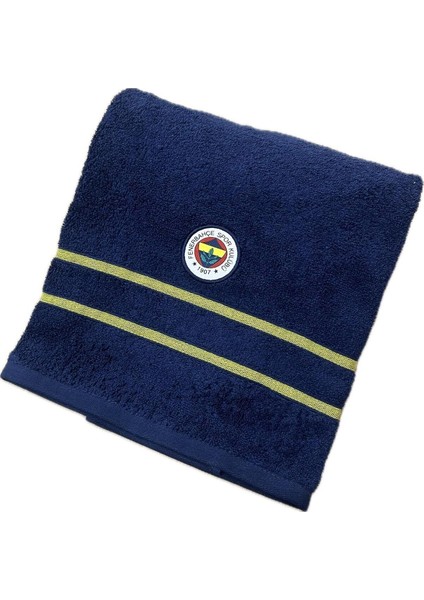 Lisanslı Fenerbahçe Arma Pamuk 70X140 cm Banyo Havlusu (Lacivert)