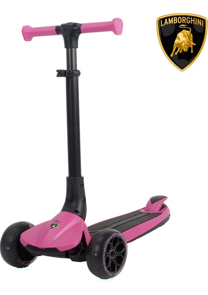 Lisanslı L3 Kolay Katlanabilir Işıklı Orta Gövde ve Işıklı Tekerlekli Çocuk Scooter Pembe