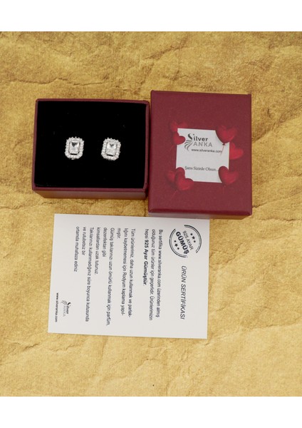 925 Ayar Gümüş Baget Taşlı Anturaj Küpe fiyatları