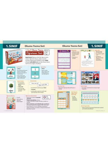 Tudem 1.Sınıf Okuma Yazma Seti (Dinle, Oku, Yaz) Kutulu
