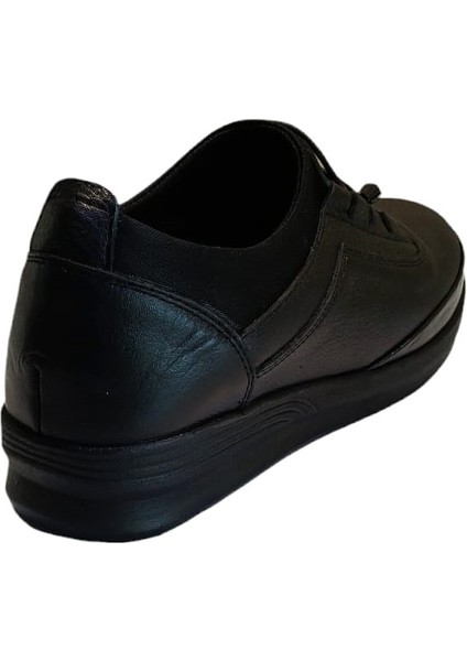 01 Kadın Deri Comfort Ayakkabı Siyah