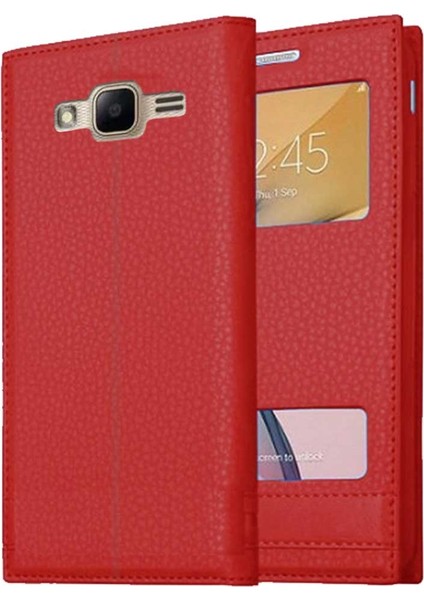 Samsung Galaxy J5 Uyumlu Pencereli Kapaklı Magnum Kılıf