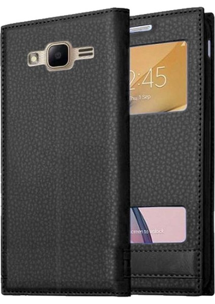 Samsung Galaxy J5 Uyumlu Pencereli Kapaklı Magnum Kılıf