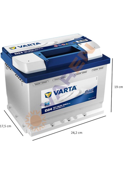 Blue Dynamic D24 12 V 60 Ah 540 Cca Akü