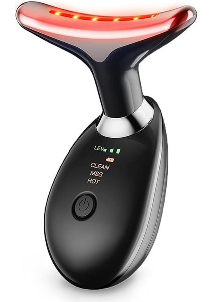 Yüz ve Boyun Cilt Bakım Cihazı – Ems LED Teknolojisi ile ve Sıkılaştırıcı Siyah