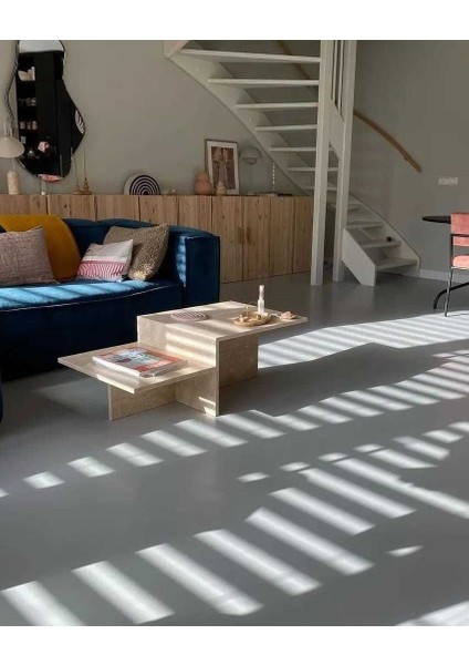 White Traverten Blok Orta Sehpa modelleri