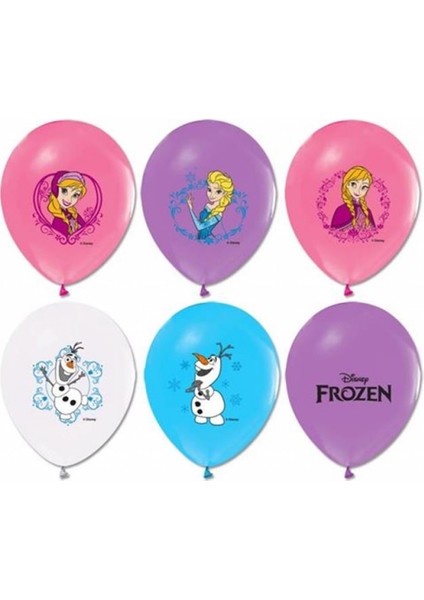 Balon 10 Lu 4+1 Frozen Baskılı Pastel Renk