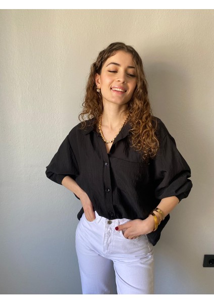 Organik Kumaş Oversize Kalıp Kadın Gömlek