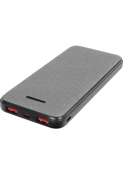 P108 10000MAH Prm PD20W+QC18W+HSC22.5W Kumaş Desen Gri Taşınabilir Pil Şarj Cihazı Powerbank