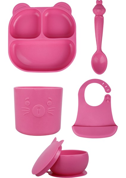 Beslenme Seti Mamma, Hamham, Bubu, Kitten, Bibsy Bubblegum Pink -Pembe