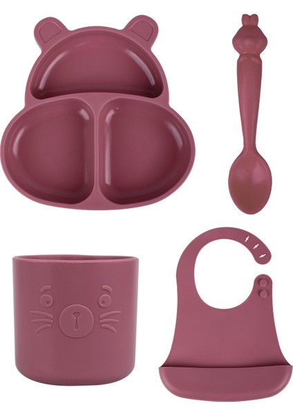 Beslenme Seti Huppo, Hamham, Bubu, Bibsy Velvet Purple -Bordo