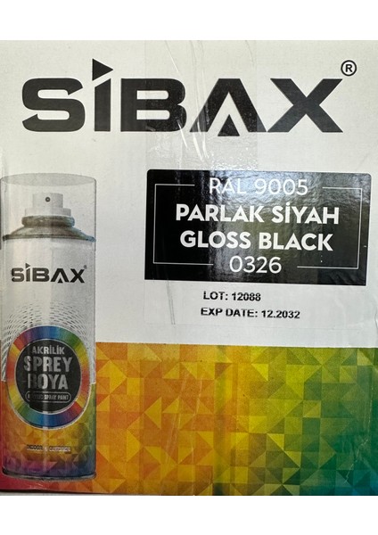 Sprey Boya Parlak Siyah 400 ml (1 Kutu) 12 Adet