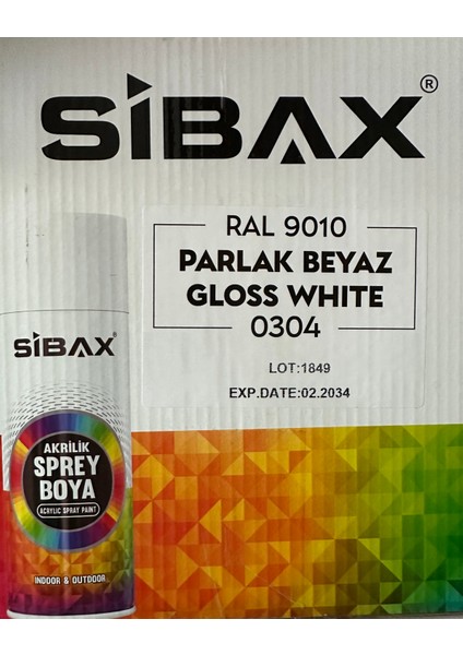 Sprey Boya Parlak Beyaz 400 ml (1 Kutu) 12 Adet