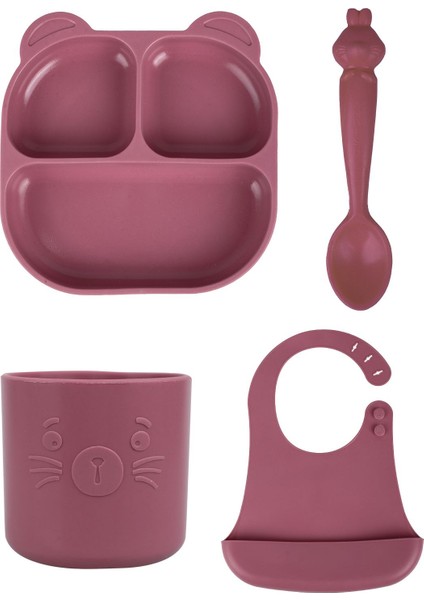 Beslenme Seti Mamma, Hamham, Bubu, Bibsy Velvet Purple -Bordo