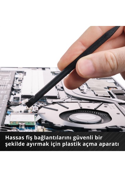 84 parçalı hassas ve elektronik tamir seti (hassas uçlar ve lokmalar, tornavida ucu tutucusu, esnek şaft uzatması, topraklama aparatı, plastik açma aparatı)