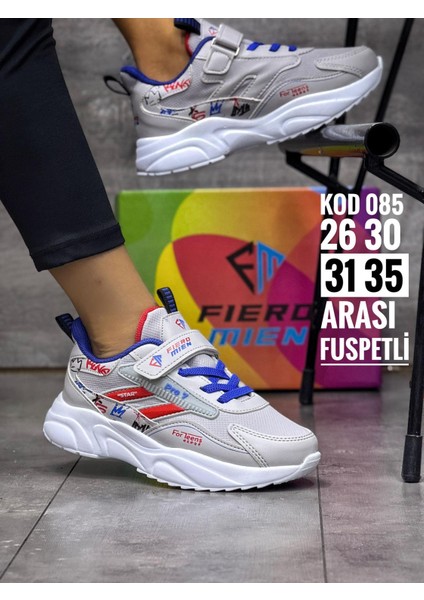 Çocuk Bantlı Fuspetli Faylon Taban Spor Ayakkabı-Buz