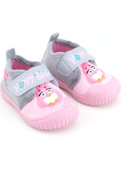 Kışlık Cırtlı Ayarlanabilir Rahat Taban Happy Birds Bebe Kız Panduf Ayakkabı modelleri