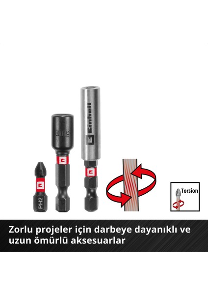 XL-CASE 95 parça darbeye dayanıklı uç ve matkap seti (uçlar, çeşitli matkap uçları, uç tutucu, lokma anahtarı, havşa, matkap durdurucu, pim anahtarı, saklama kutusu dahil