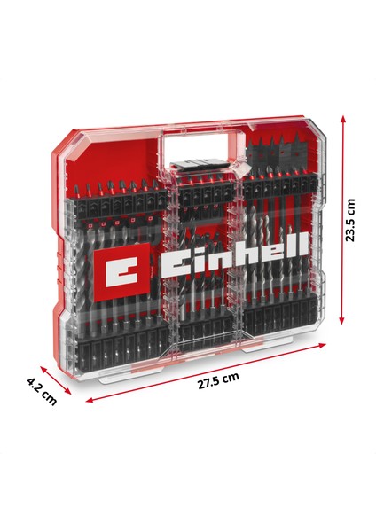 XL-CASE 95 parça darbeye dayanıklı uç ve matkap seti (uçlar, çeşitli matkap uçları, uç tutucu, lokma anahtarı, havşa, matkap durdurucu, pim anahtarı, saklama kutusu dahil