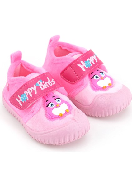 Kışlık Cırtlı Ayarlanabilir Rahat Taban Happy Birds Bebe Kız Panduf Ayakkabı modelleri