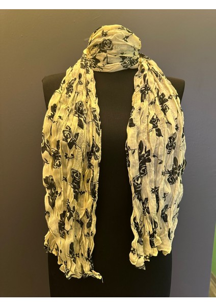 %100 Pamuklu Çiçekli Tasarım Kadın Fular Şal 160X55 cm fırsatları