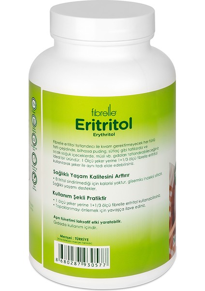 Eritritol Ketojenik Diyete Uygun Tatlandırıcı 400 gr Sıfır Kalori Erythritol