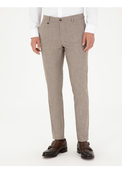 Erkek Bej Ex. Slim Fit Kumaş Pantolon 50297522-VR011