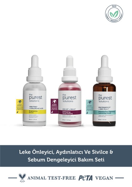 Arbutin, Aha+bha, Niacinamide içerikli Cilt Bakım Seti