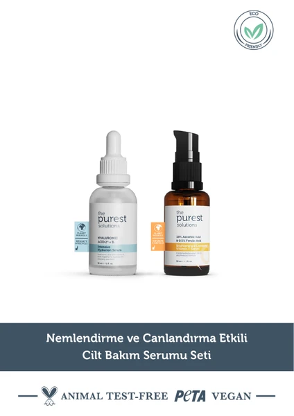 The Purest Solutions Nemlendirme ve Canlandırma Etkili Cilt Bakım Serumu Seti