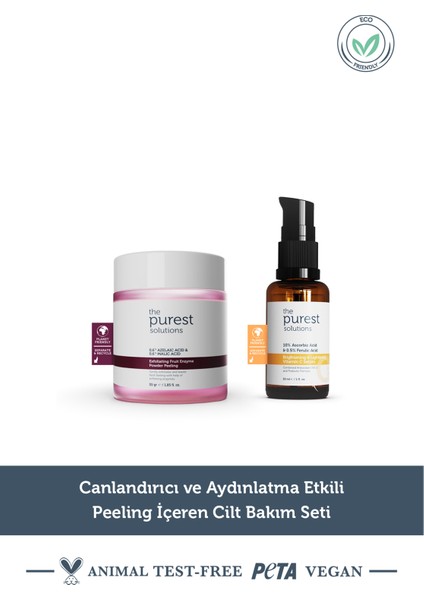 The Purest Solutions Canlandırıcı ve Aydınlatma Etkili Peeling Içeren Cilt Bakım Seti