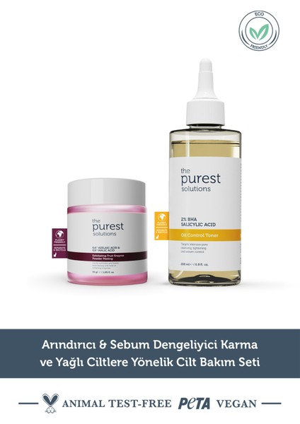 Arındırıcı & Sebum Dengeliyici Karma ve Yağlı Ciltlere Yönelik Cilt Bakım Seti