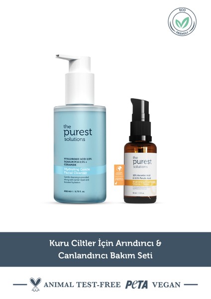 The Purest Solutions Kuru Ciltler Için Arındırıcı & Canlandırıcı Bakım Seti