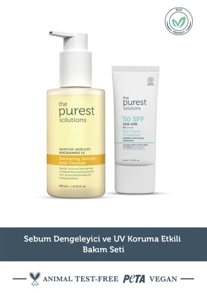 The Purest Solutions Sebum Dengeleyici ve Uv Koruma Etkili Bakım Seti