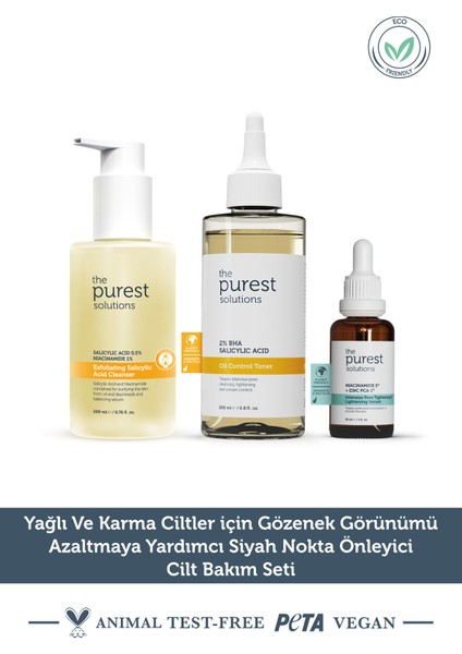 The Purest Solutions YağlıKarma Ciltler Için Önleyici Cilt Bakım Seti