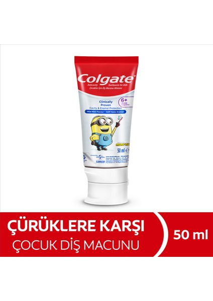 Minions 6 Yaş+ Çürüklere Karşı Etkili Çocuk Diş Macunu 50 ml