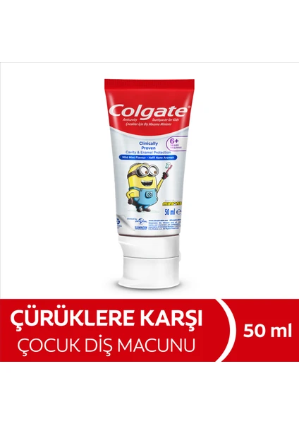 Minions 6 Yaş+ Çürüklere Karşı Etkili Çocuk Diş Macunu 50 ml