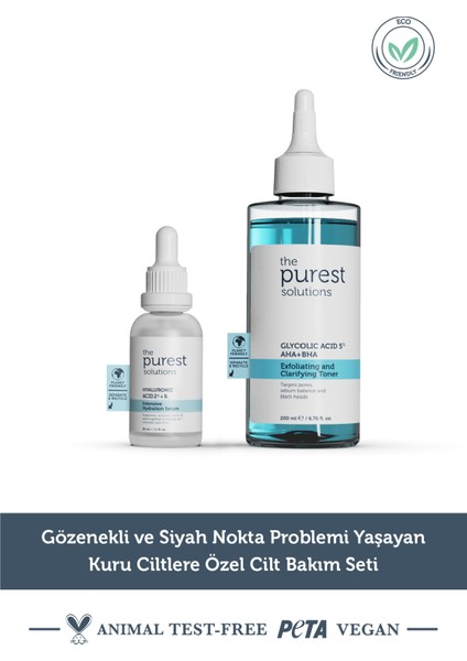 The Purest Solutions Gözenekli ve Siyah Nokta Problemi Yaşayan Kuru Kiltlere Özel Cilt Bakım Seti TPS123