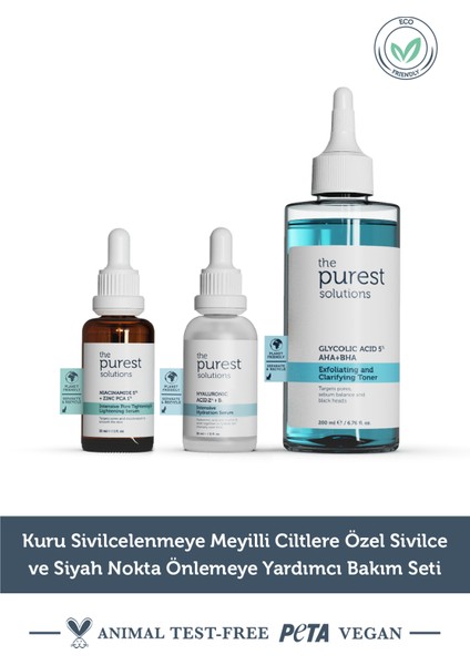 Kuru, lenmeye Meyilli Ciltlere Özel ve Siyah Nokta Bakım Seti TPS120