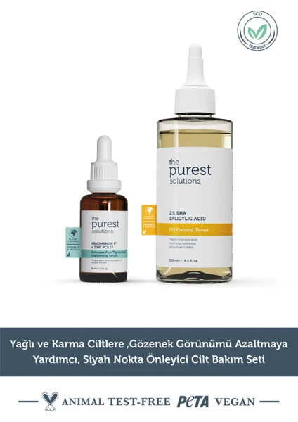 The Purest Solutions YağlıKarma Ciltlere Azaltmaya Önleyici Cilt Bakım Seti TPS136