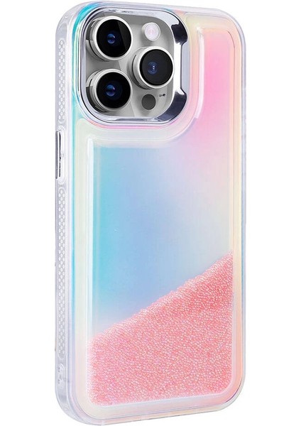 Apple iPhone 14 Pro Uyumlu Kılıf Airbagli Renkli Arka Yüzey Boncuk Tasarımlı Kumul Kapak