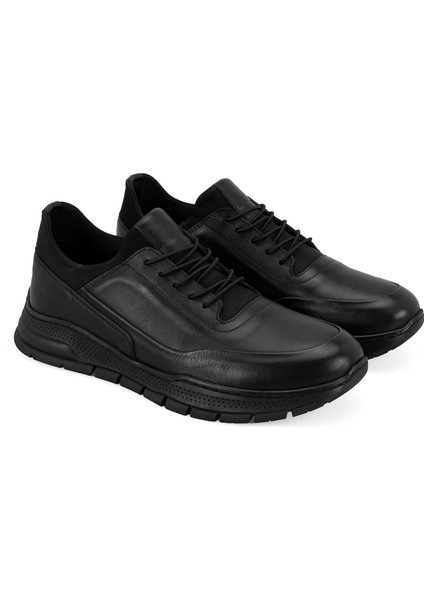 Chad Siyah Erkek Deri Spor Ayakkabı