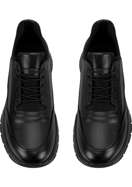 Chad Siyah Erkek Deri Spor Ayakkabı indirimleri