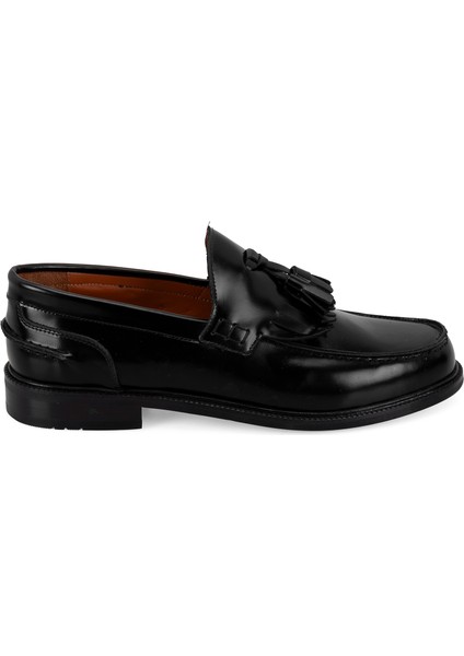 Jimmy Siyah Erkek Deri Loafer