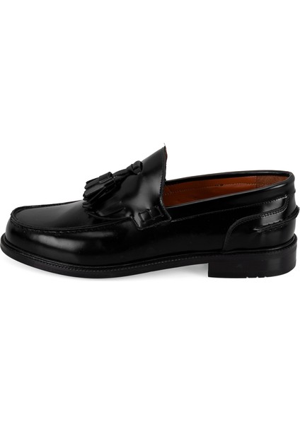 Jimmy Siyah Erkek Deri Loafer