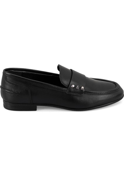 Tierra Siyah Kadın Deri Loafer