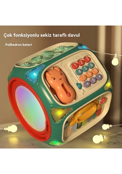 Bebek Çok Funksiyonel Erken Eğitim Makinesi Sesi ve Işık Sekiz Taraflı Uyuşturum Müzik Akıllı Kutu Hexahedral Eller Beating Uyuşturum Oyunu Basit Düzeni (Yurt Dışından) modelleri