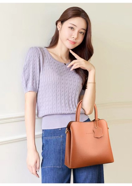 Soft Leather Bucket Bag 2024 Yeni Moda Annenin Çantası Büyük Kapacitet Ellerindeki Çantası (Yurt Dışından)